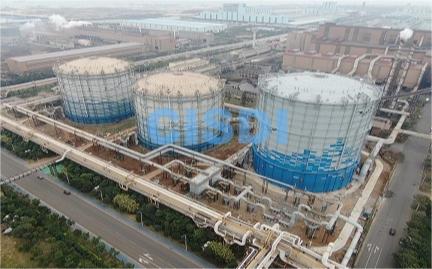 寶鋼湛江鋼鐵3座12萬m3膜密封轉爐煤氣柜